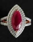 Beautiful Diamond Ring with Natural Ruby