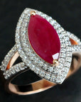 Beautiful Diamond Ring with Natural Ruby