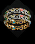 Diamond Bangles with Natural Emeralds/Rubies/Yellow Sapphires, Amethyst, Yellow Topaz, Blue Topaz, Turquoise, Coral, Peridot, and Opal
