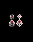 Diamond Earrings with Natural Rubies
