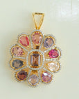 Diamond Pendant With Natural Spinel