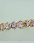 Diamond Bracelet with Pink Sapphires