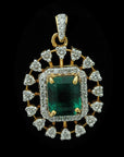 Diamond Pendant with Natural Emeralds