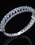 Diamond Bracelet with Natural Blue Sapphires