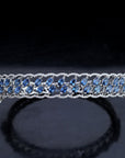 Diamond Bracelet with Natural Blue Sapphires