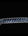 Diamond Bracelet with Natural Blue Sapphires