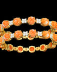 Diamond Bangles with Natural Corals