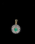 Diamond Pendant with Natural Emeralds