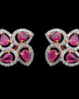 Diamond Earrings With Natural Rubies