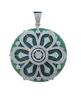 Diamond Pendant With Natural Jade