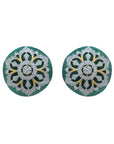 Diamond Earrings With Natural Jade
