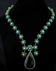 Diamond Necklace With Onyx With Earring Set