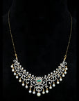 3 In 1 Diamond Necklace with Natural Emerald and Rubies.