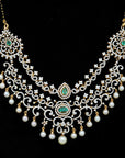 3 In 1 Diamond Necklace with Natural Emerald and Rubies.