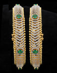 Diamond Bangles With Natural Emeralds