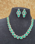 Diamond Necklace with Natural Emeralds.
