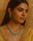 Diamond Necklace with Natural Emeralds.