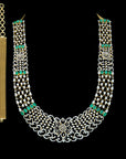 4 in 1 Diamond Haaram Necklace with Natural Emeralds .