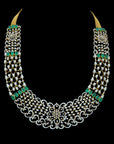 4 in 1 Diamond Haaram Necklace with Natural Emeralds .