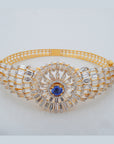 Sapphire Bracelet with Changeable Emerald, Ruby or Sapphire Center