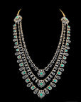 Layered Diamond Necklace with Ruby/Emerald and Pearls