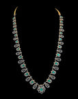 Layered Diamond Necklace with Ruby/Emerald and Pearls