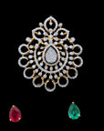 Diamond Pendant with changeble natural emeralds/rubies
