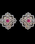 Diamond and Ruby Multi-Style Earrings with Emerald Centers