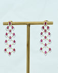 Diamond Necklace with Natural Ruby Drops With Earring Set