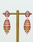 Diamond Tassel Earrings with Natural Rubies