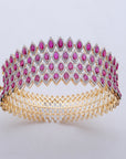 Diamond Cuff Bracelet with Natural Rubies