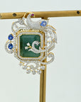 Pearl Necklace with Diamond Pendant and Interchangeable Emerald, Ruby, Sapphire and Tanzanite