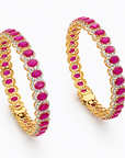 Diamond Bangles with Natural Rubies