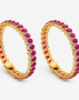 Diamond Bangles with Natural Rubies