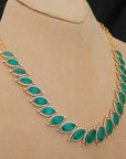Diamond Necklace Set with Marquise Emeralds & Diamond Accents With Earring Set
