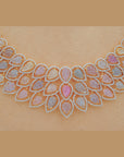 Diamond Necklace with Multicolor Sapphires and Diamond Accents With Earring Set
