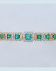 Diamond Bracelet With Emeralds and Diamond Accents