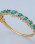 Diamond Bracelet With Emeralds and Diamond Accents