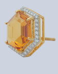 Diamond Pendant Set with Hexagonal Topaz and Diamond Detailing