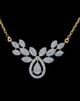 Diamond Necklace With Black Beads And Leaf Detailing