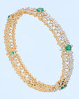 Diamond Bangles with Emeralds in a Classic Design
