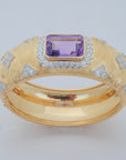 Diamond Bracelet with Emerald, Amethyst and Topaz and Diamond Detailing