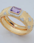Diamond Bracelet with Emerald, Amethyst and Topaz and Diamond Detailing