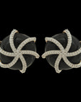 Onyx Earrings Made of EVVS Diamonds and 18K Gold
