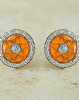 Round Diamond Studs with Onyx