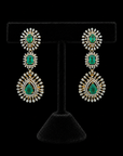 Layered Diamond Earrings with Natural Changeable Rubies & Emeralds