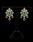 Diamond Earrings with Natural Rubies/Emeralds and Pearl Drops