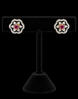 Diamond Studs with Natural Rubies