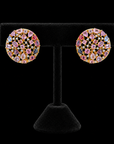 Diamond Earrings With Spinel And Multi Color Sapphires