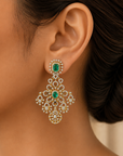 Diamond Earrings with changeable Natural Emeralds and Rubies
